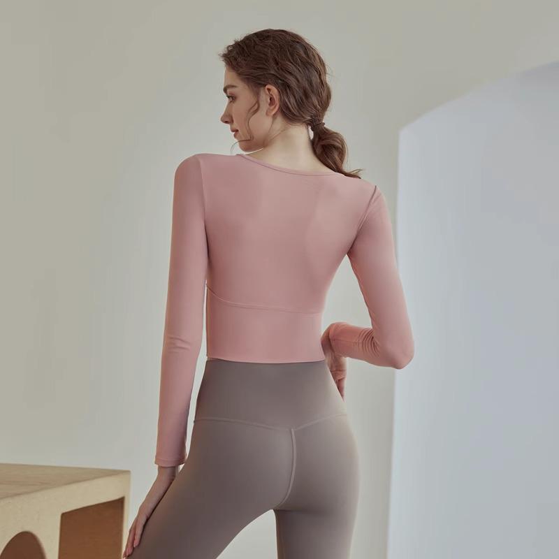 Женские быстросохнущие спортивные топы с длинным рукавом для осени/зимы — европейский и американский стиль, идеально подходят для бега, занятий в спортзале и йоги