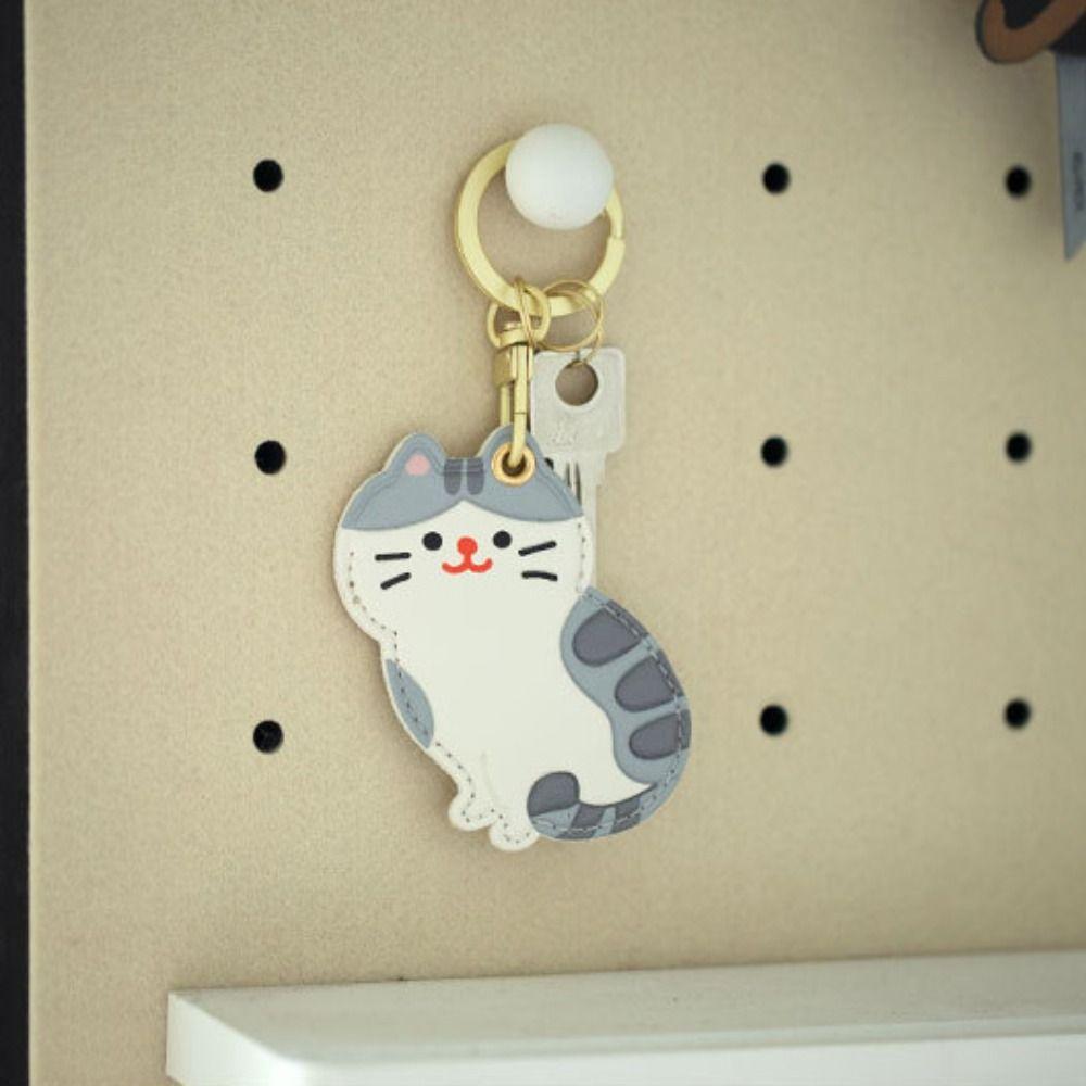 Dog Siamese Cat Keychain Meow Shiba Inu Card Cover Creative Fortune Cat Pendant Couple