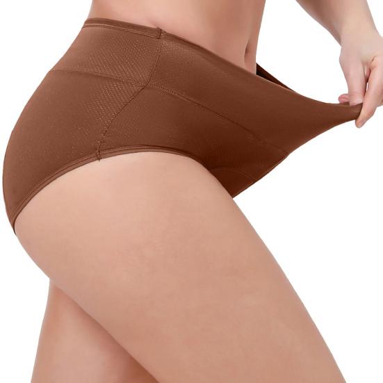 Женские трусики, однотонные, трехслойные, мягкие, с завышенной талией, бесшовные эластичные трусы, предотвращающие протекание, менструальные трусы, женское нижнее белье