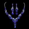 1 комплект ювелирных изделий, ожерелье, серьги, роскошные стразы, изысканное сверкающее ожерелье с подвеской в ​​тон, длинные висячие серьги на шею невесты