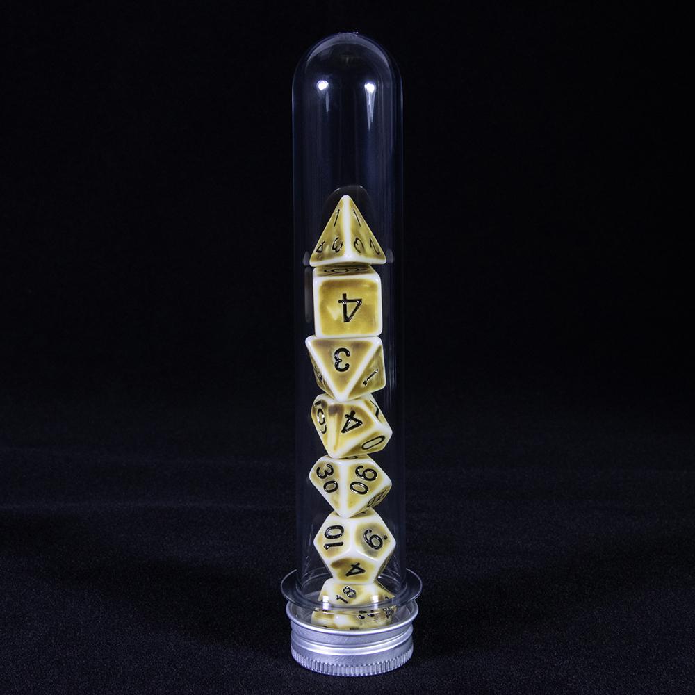 7 шт. Многогранные кости Непрозрачные многогранные игровые кости с тубусом для РПГ DND D20 D12 D10 D8 D6 D4 Настольная игра