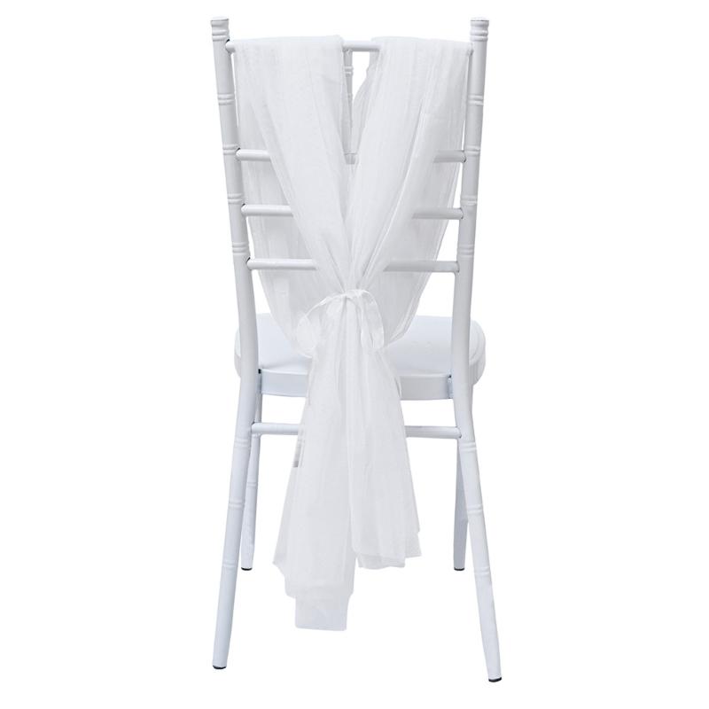 Wedding Chair Sashes Tulle Wedding Aisle Back Side Decorations Sheer Tulle Fabric For Wedding Props