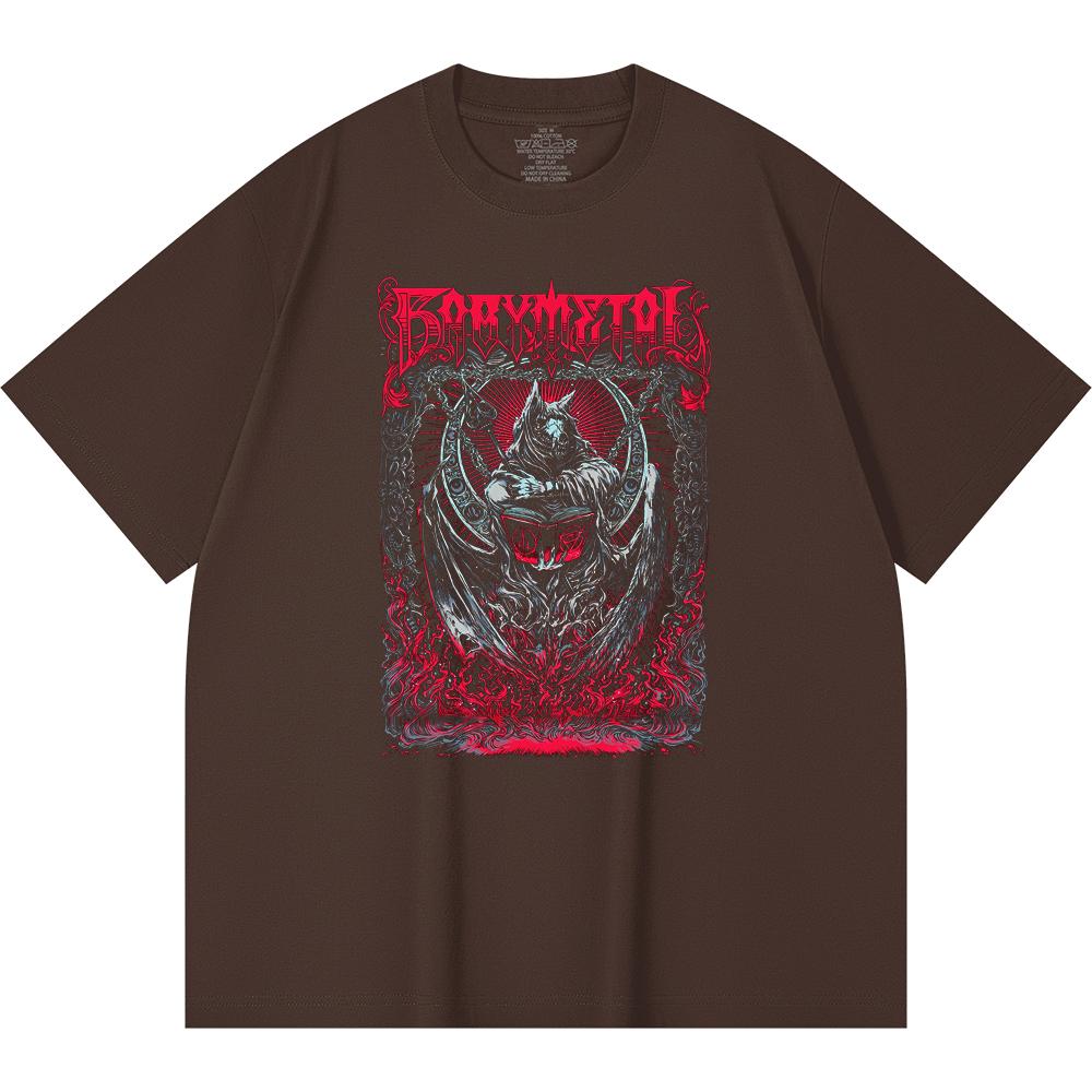 Хлопковая футболка плотностью 230 г/м² 100% Хлопок Heavy Metal Футболка с принтом рок-группы Популярная музыка Унисекс Тяжелая хлопковая футболка