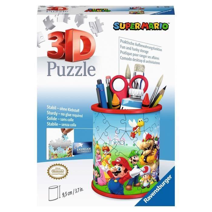 Pot à crayons 3D Super Mario - Ravensburger - Puzzle enfant - 54 pièces - Sans colle - À partir de 6 ans