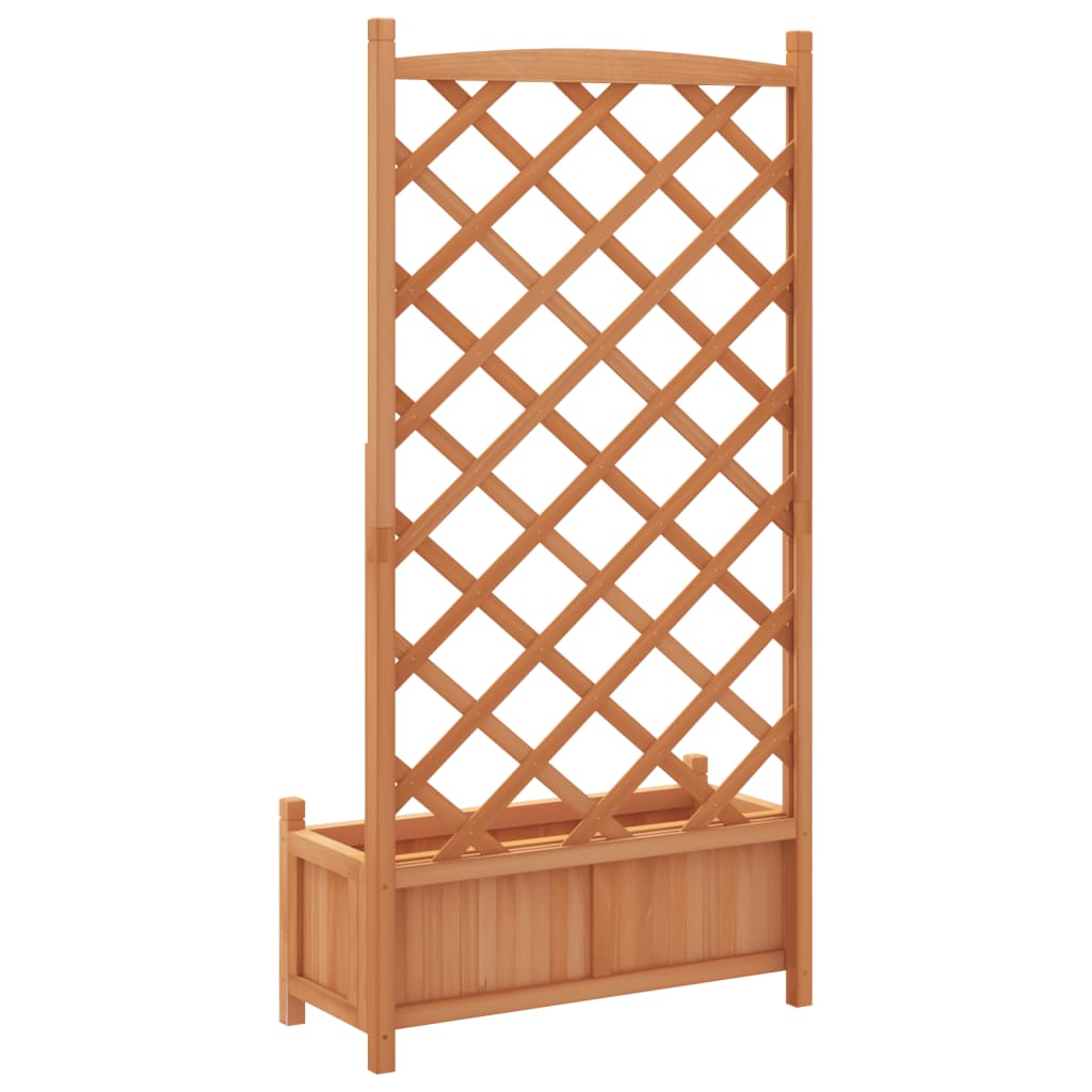 vidaXL Pflanzkübel mit Spalier Braun Massivholz Tanne