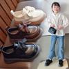 New Girls' Leather Shoes Spring Bow Comfortable Soft-soled Single Shoes