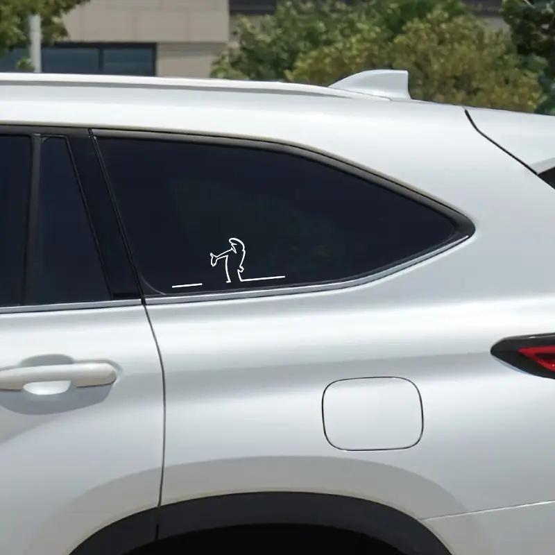 Наклейка на автомобиль в стиле минималистичного линейного искусства, на бампер и окно, на дверь, на стену, с дизайном мультяшного персонажа, украшение для дома, автомобиля