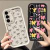Чехол для телефона с принтом бантов для Samsung S26 S25 Ultra S24 S23 S22 Plus S21 FE A54 A15 A35 A55 A16 A36 A56 A17 A27 A37 A57 Ударопрочный бампер Мягкий чехол