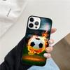 Fire Football Ball Soccer Phone Case For iPhone 17 Air 15 16 Cover  11 13 14 Pro Max 12 Plus Max Fundas
