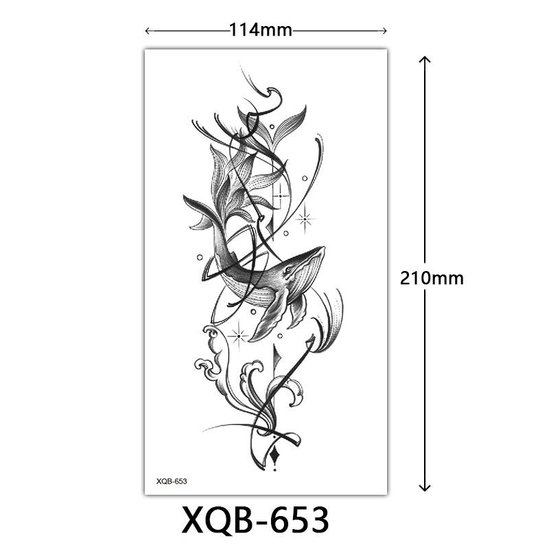 Маленькая наклейка-тату на всю руку, Цветочные буквы, Простая наклейка-тату с цветком