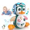Penguin Musical Baby Crawling Toys Infant Moving Walking Dancing Toys With Light Toddler Interactive Development Tummy Time Gift