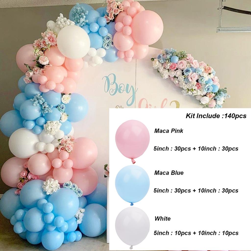 Pastel Balloon Garland Arch Kit Pink Blue Balloons Set Baby Shower Boy Girl Birthday Party Decoration Wedding Gender Reveal Baptism Christening
