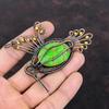Медный Зеленый Бирюзовый Кулон Медная Проволока Обернутый Кулон Ювелирные Изделия Ручной Работы Из Драгоценных Камней Птица Дизайн Кулон Подарок Для Нее Антикварные Медные Ювелирные Изделия
