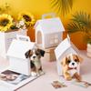 30pcs Paper Dog House Pretending Prop Decorations White 100x120x180mm