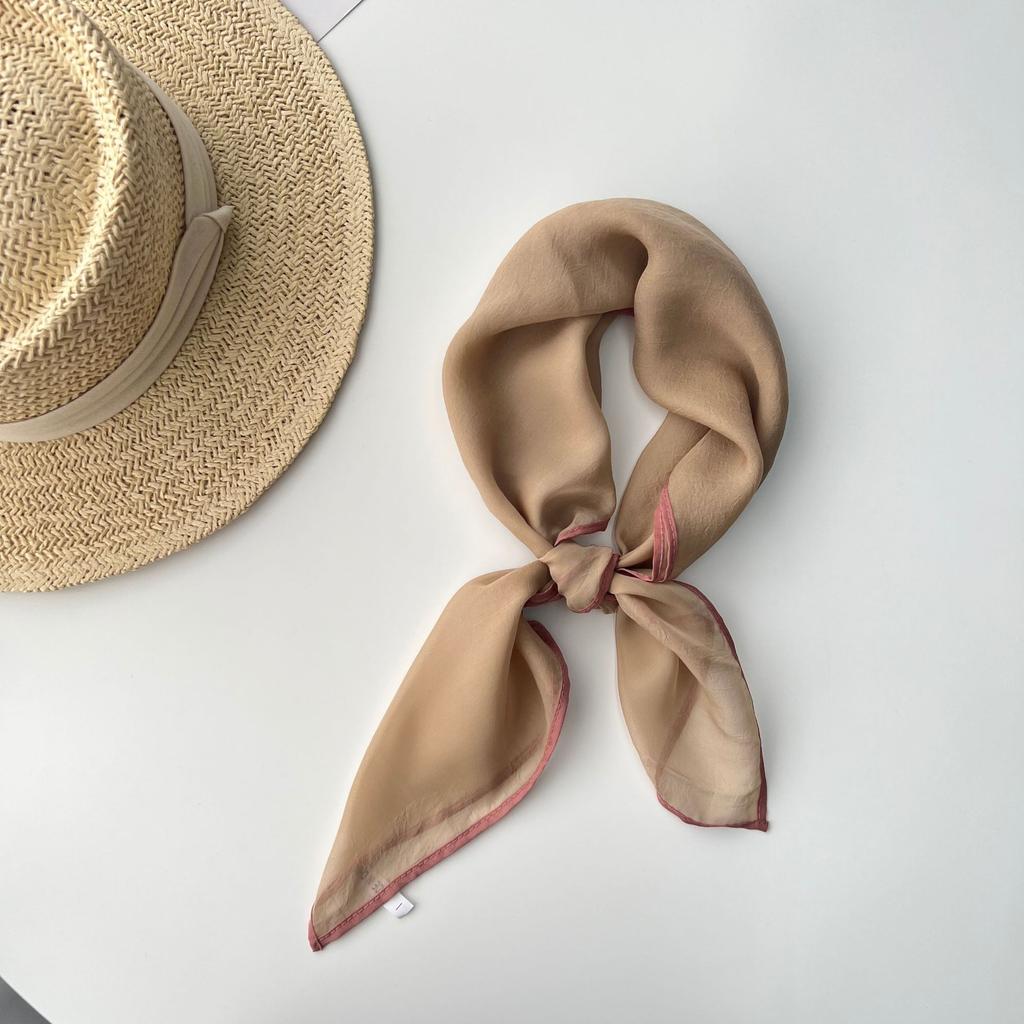 Однотонный носовой платок, хлопковые шейные шарфы для женщин, маленькие шали и накидки, бандана, платки на голову