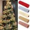 Christmas Ribbon Diy Xmas Tree Wreath Glitter Mesh Silk Ribbon Wedding Navidad Christmas Decorations For Home