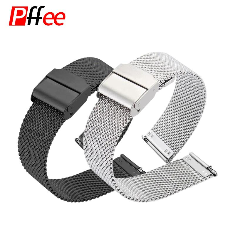 Pffee High Quality Milanese Loop Strap 10 12 14 16 17 18 19 20 21 22mm Universal Stainless Steel Bracelet Smart Watch Band