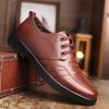 New Casual Leather Shoes Men's New Spring Trendy Shoes Breathable Work Board Shoes Soft Leather Casual Shoes Soft Soles