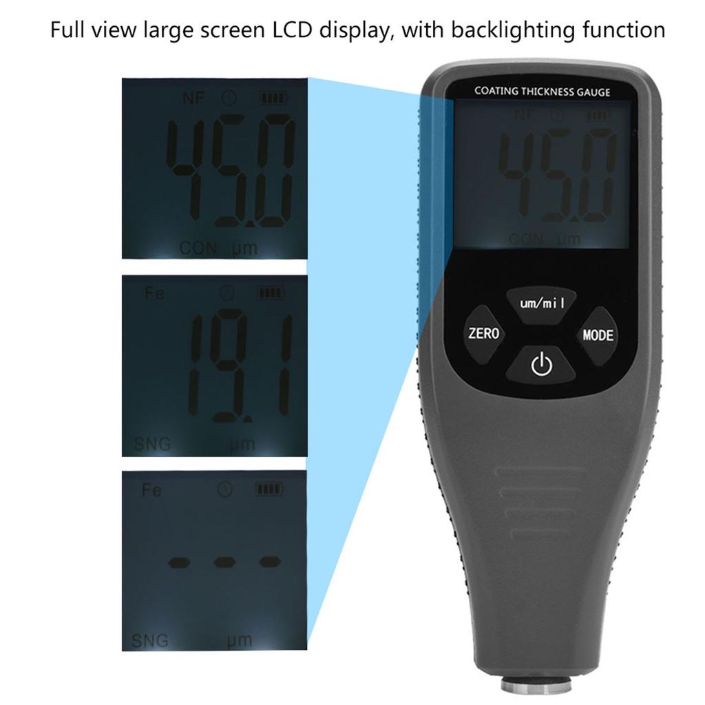 RZ240 Digital LCD Paint Coating Thickness Gauge Tester Metal Auto Test Measuring 0~1500um