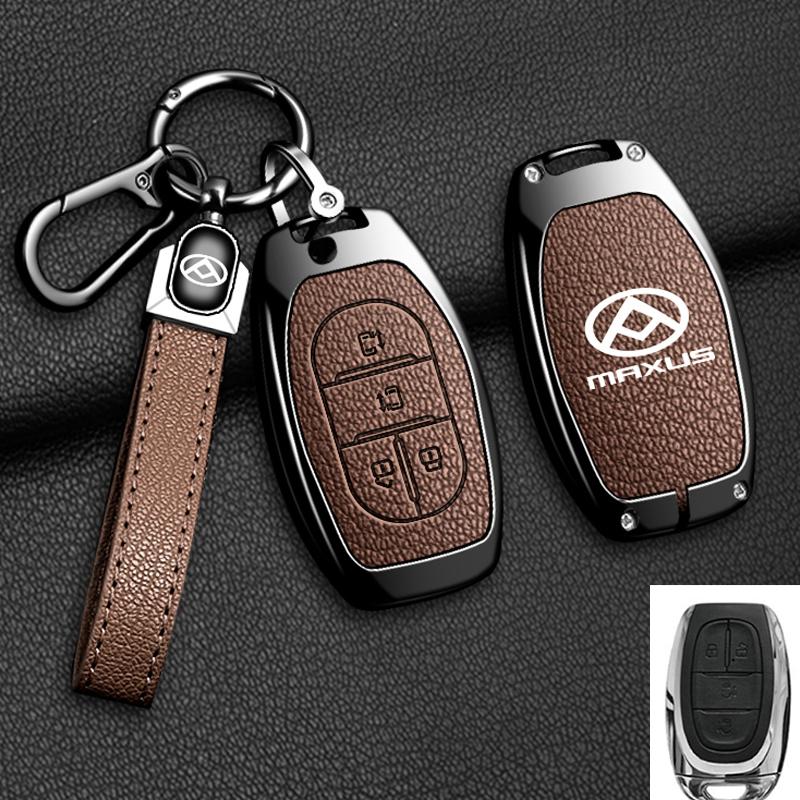 Zinc Alloy Leather Car Key Case Cover For Maxus G50 Plus D60 G10 G20 RV V90 T60 T70 EUNIQ5 Auto Key Shell Keychain Accessories