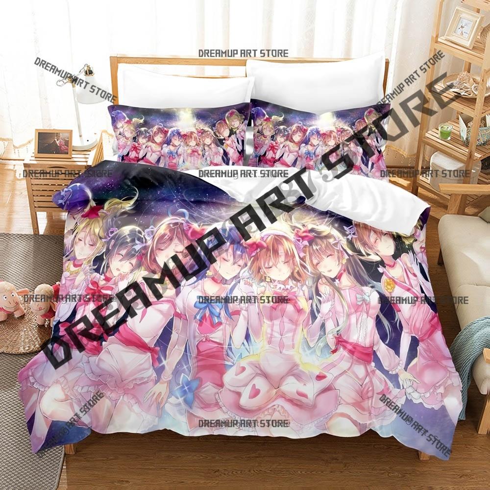 Модный набор постельного белья Love Live Косака Хонока Односпальный Двуспальный Полный Queen King Размер Набор для кровати Детская спальня Комплекты с пододеяльником Комплект простыней