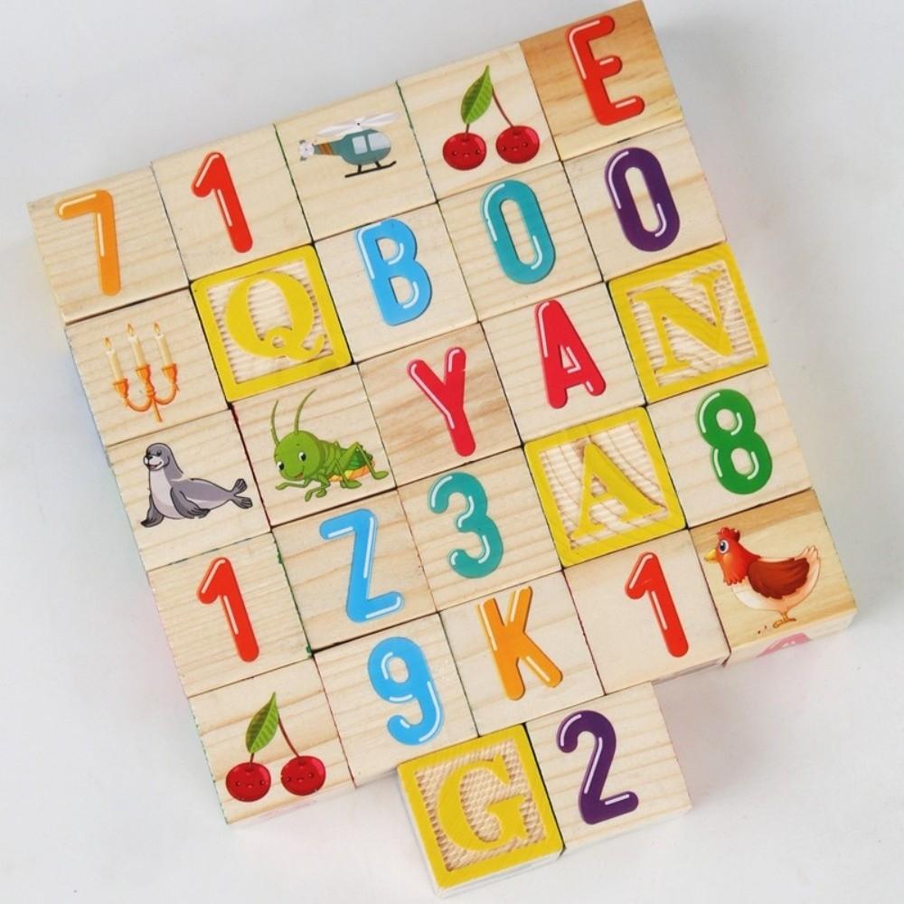Multi-functional Letter Cognitive Toys 27-grain Stamping Blocks Cube Stacking Game  3-6 Years Old