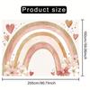 2D Blush Pink Gold Glitter Rainbow Backdrop with Flowers and Hearts Photography Background