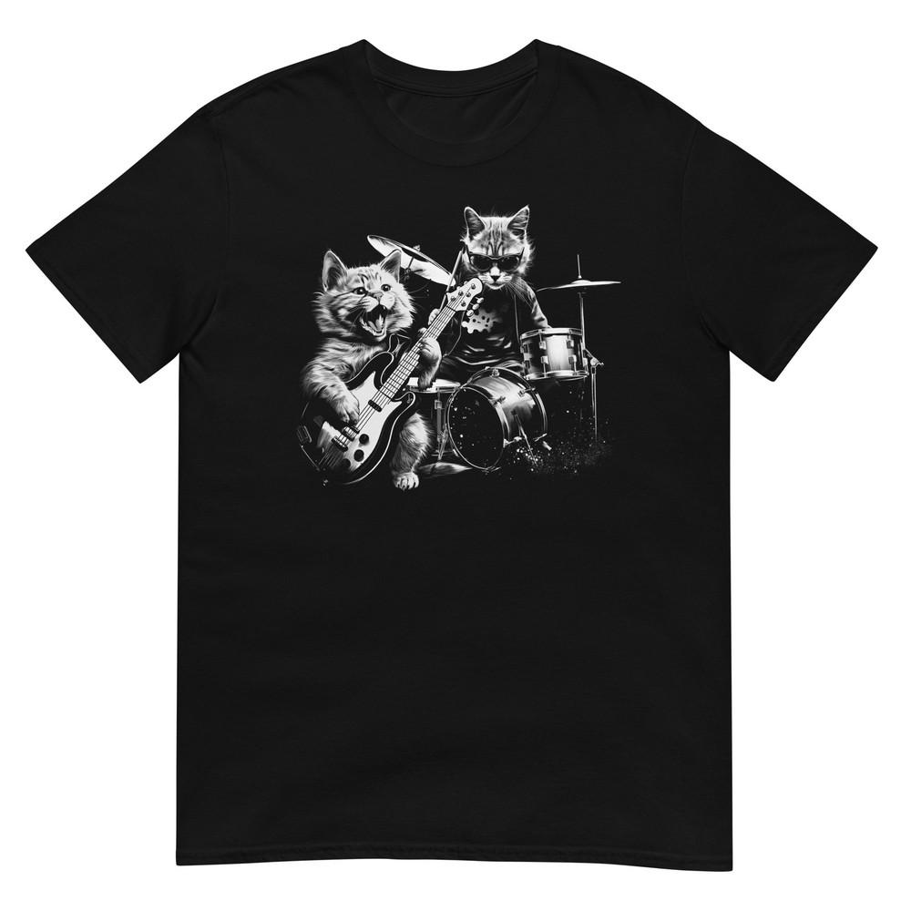Cat Tshirt Rock Band Tee Kitty Cats Lover Pet TShirt Unisex Design Unisex T-Shirt