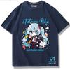 Second Dimension Anime Hatsune Miku Fashion Trend New Cotton Top Short Sleeve T-shirt Unisex