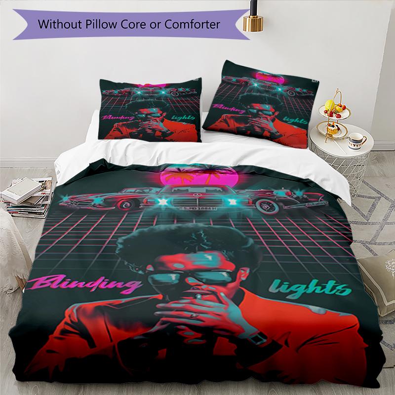 3pcs The Weeknd1 pattern bedding set duvet cover set includes duvet cover &pillowcases, perfect all season bedroom decoration & gift