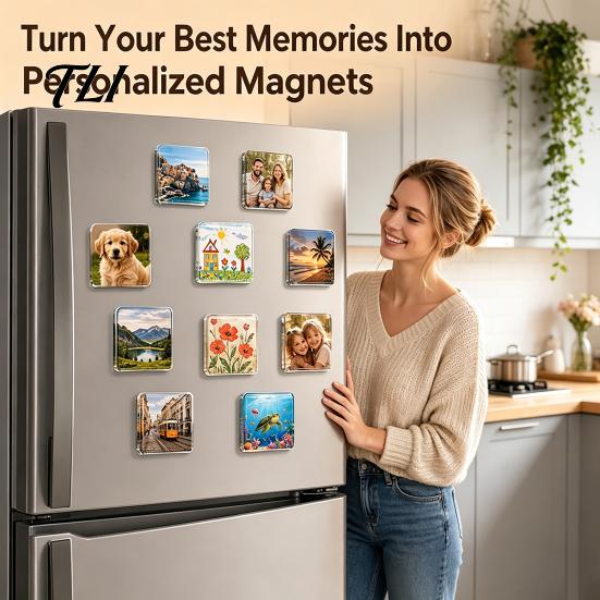 Magnetic Photo Frame Set 10/20/50Pcs DIY Fridge Magnet Kit, Clear Acrylic with Adhesive Backing, Custom Picture Making for Crafts Kit