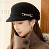Hepburn Style Elegant Women's Woolen Basin Hat Woolen Top Hat Fashion Travel Hat Bucket Hat