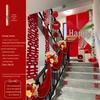 Wedding Stair Handrail Décor: Double Happiness Pull Flowers Set for Boy's and Girl's Side