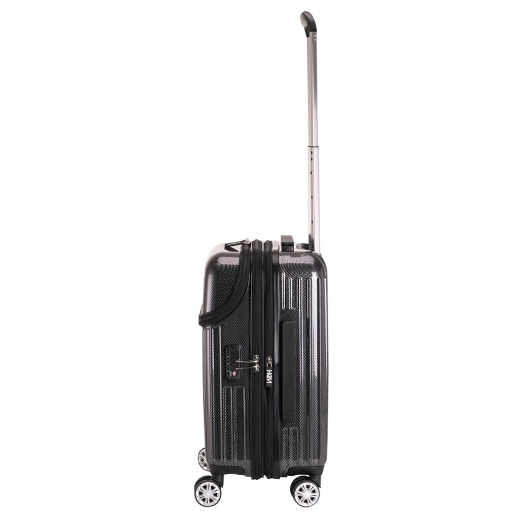 Чемодан для переноски, черный ободок, размер S, удлинение, жесткая сумка для переноски, застежка-молния [HEM] 39-50600 TR-024-01