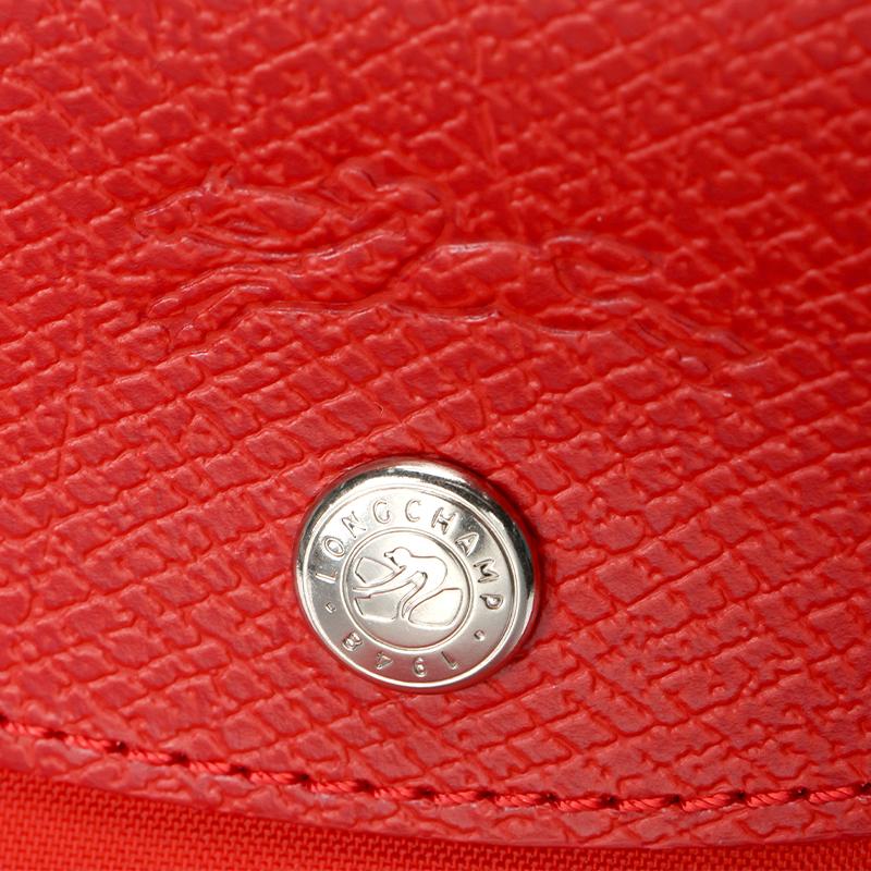 Longchamp Le Pliage Тоут-сумка на молнии с вышитым логотипом Маленькая женская сумка Томатно-красная 1621919P83