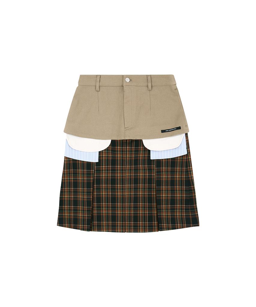 Andersson Bell Double Layered Pleats Skirt Apa885W(Brown)