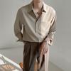 Men's Long-Sleeve Korean Style Iron-Free Solid Color Shirts for Spring and Autumn