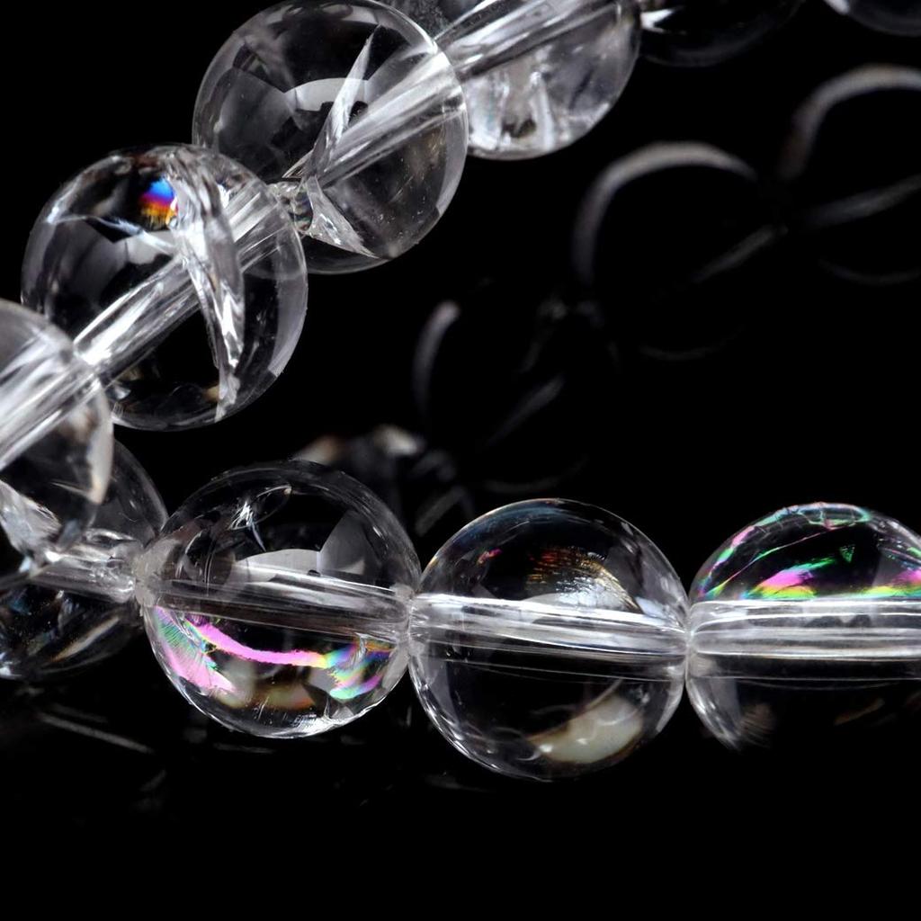 Кристальный браслет Ирис Кварц Натуральный Радужный 8мм Радужный Натуральный Камень Камень Силы Внутренний Диаметр 21см [ЗОЛОТОЙ КАМЕНЬ] Прибл.