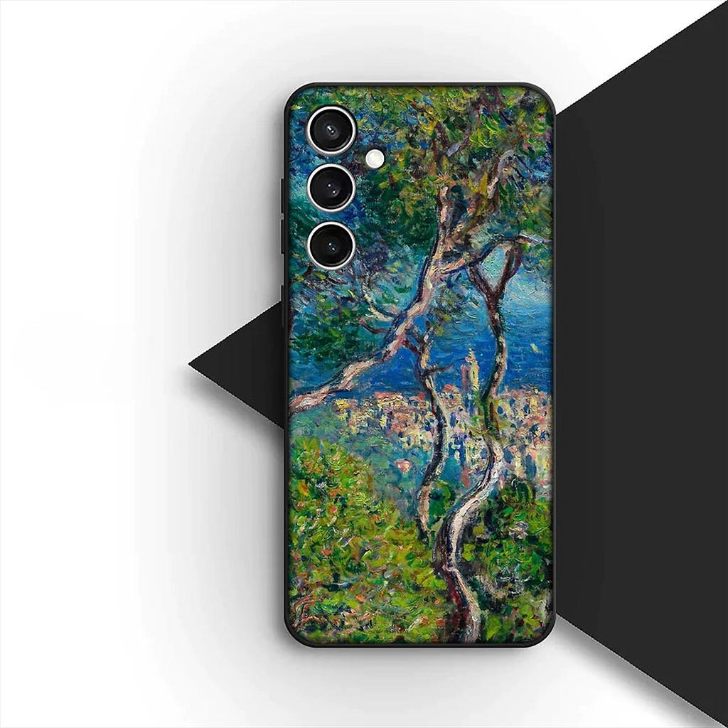 Cover for Samsung Galaxy S24 S25 S23 FE Ultra Plus S7 Edge S25+ S23+ A56 5G Casing Phone Case Claude Monet Waterlily Cat