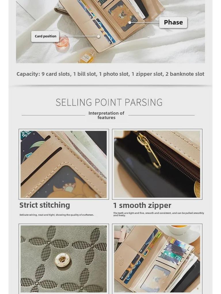 Preeti Women's Large Capacity Japanese & Korean Style Wallet - Fits Mobile Phone