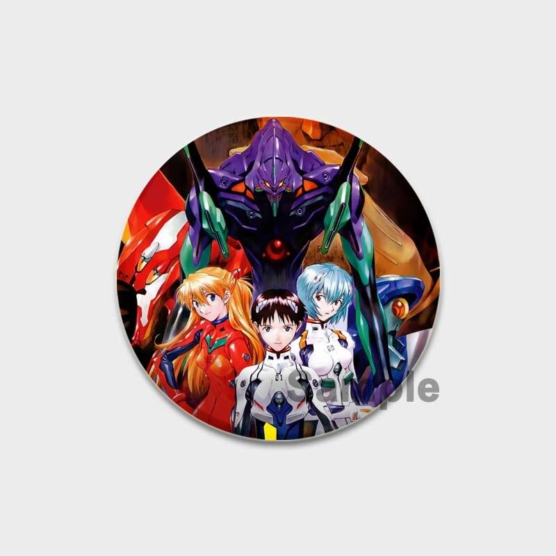 58 мм классическая аниме брошь из ЭВА, мультяшные булавки для лацканов, аксессуары для одежды, шляпа, украшение для рюкзака, милые 58 мм, круглые значки, булавка, эстетическая