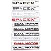 ABS SpaceX Dual Motor Sticker Fender Side Decal For Tesla Model Y S 3 X Letters Space Logo Rear Emblem Badge Trunk Accessories