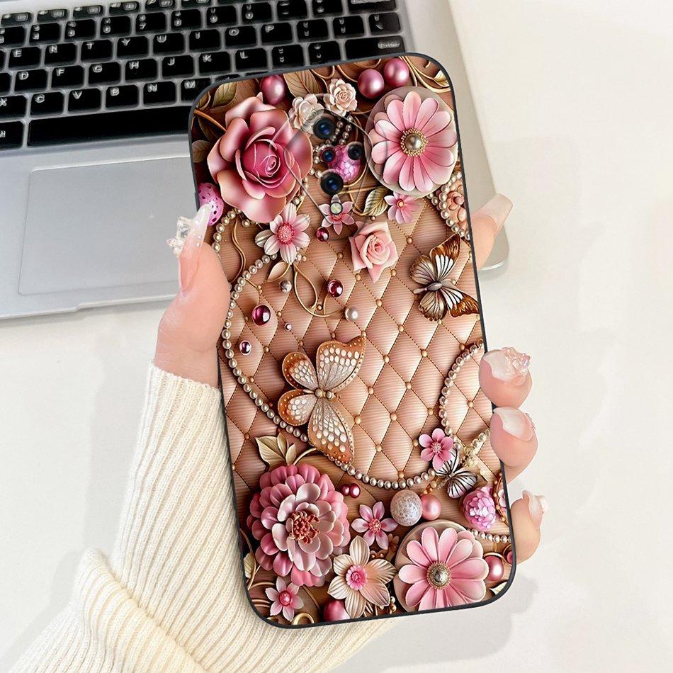 For Vivo S1 Pro (1920) / S1 (1907) Beautiful Bow Rose Painting Phone Case For Vivo S1 S1Pro Soft Silicone Shockproof Cases