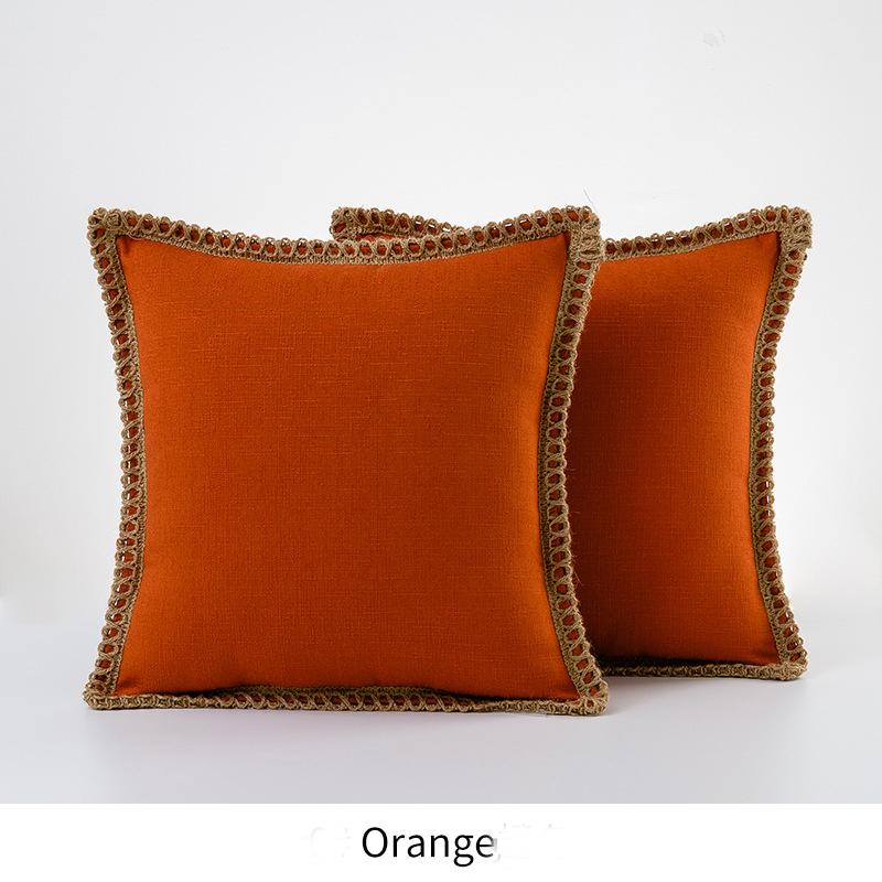 1 шт. скандинавские однотонные товары для дома, наволочка из хлопка и льна, наволочки, наволочки из мешковины, льняные обрезанные края