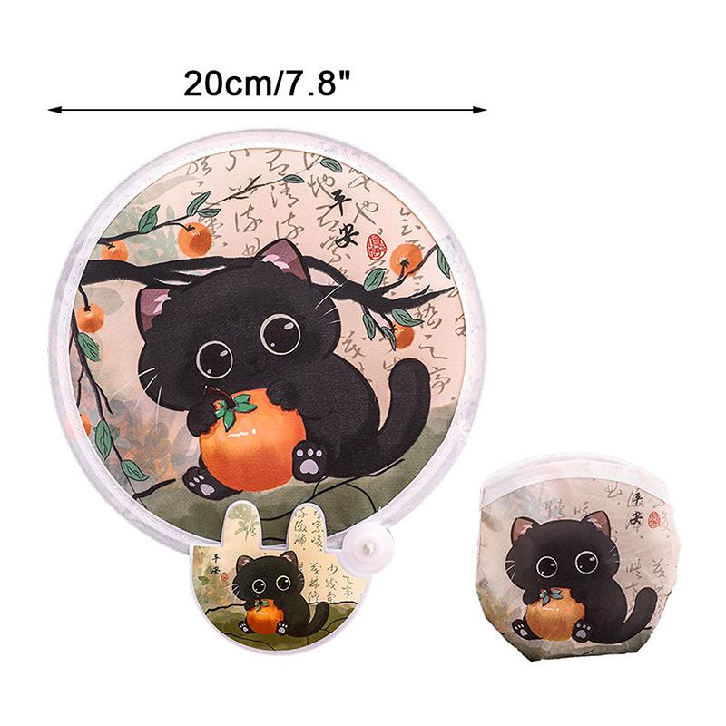 Портативный мультяшный складной веер Kawaii креативный складной веер прохладный летний ручной веер летающий диск карманный тканевый веер подарки для детей