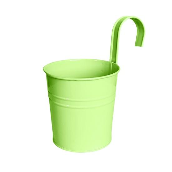 Hanging Metal Planter Flowerpot with Detachable Hook Drain Hole Railing Plant Pot for Balcony Garden