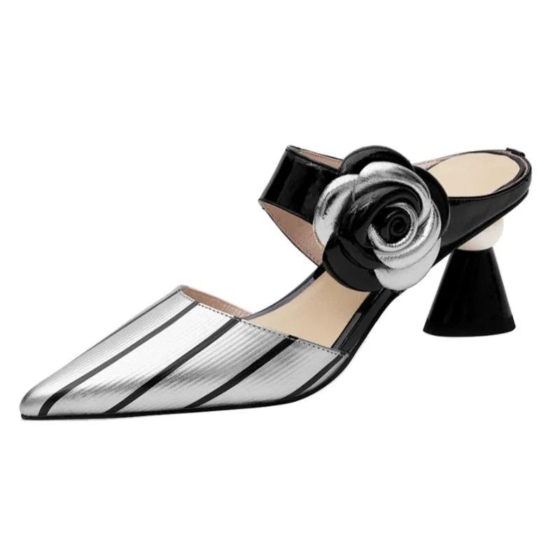 Cresfimix Женская мода Милые высококачественные серебристые туфли на высоком каблуке Женские сексуальные туфли-лодочки с цветочным принтом для вечеринок Zapatos De Mujer Крутые туфли A264