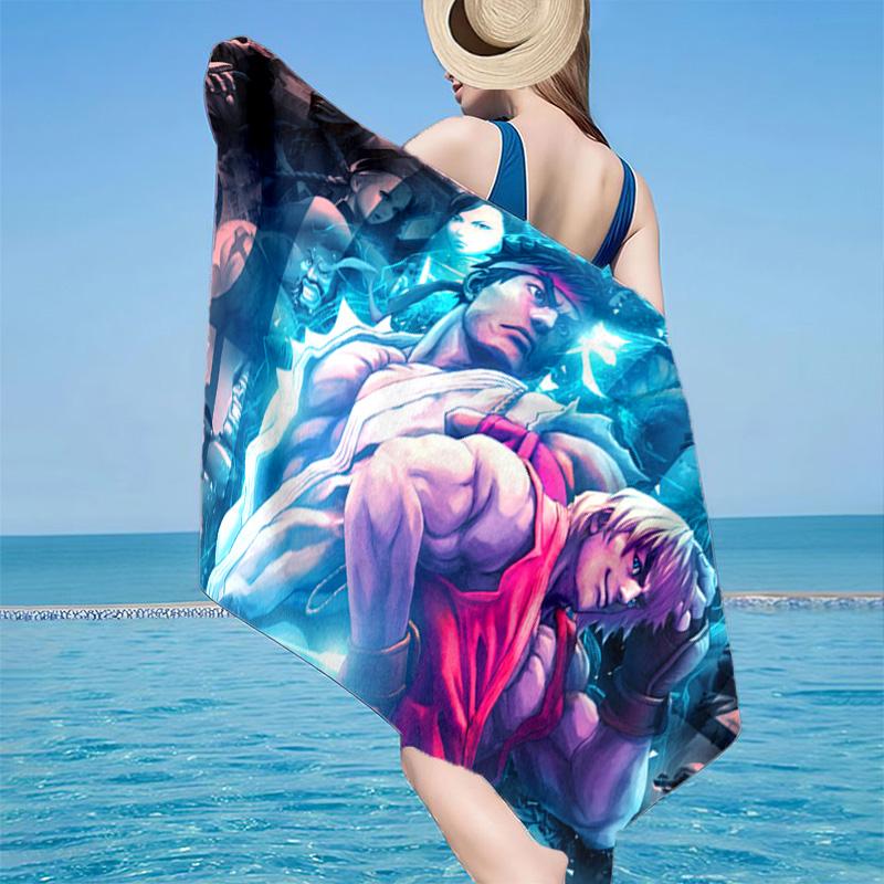 1PC Fighter game Beach Towel - Soft, Absorbent Microfiber, Lightweight, Ideal for The Beach, Parties, Travel, Camping fan gifts