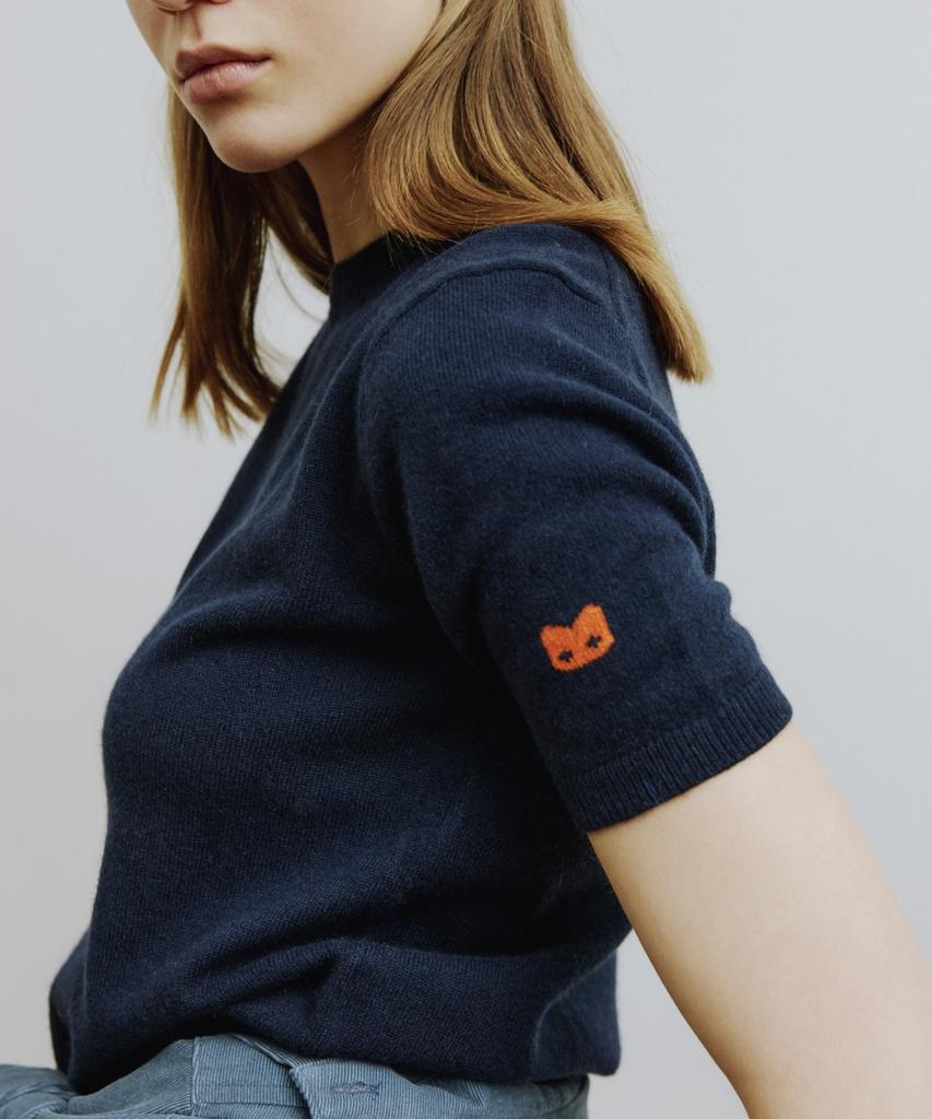 MOLLIOLLI Bori 100% Cashmere Sleeve Knit [Navy]