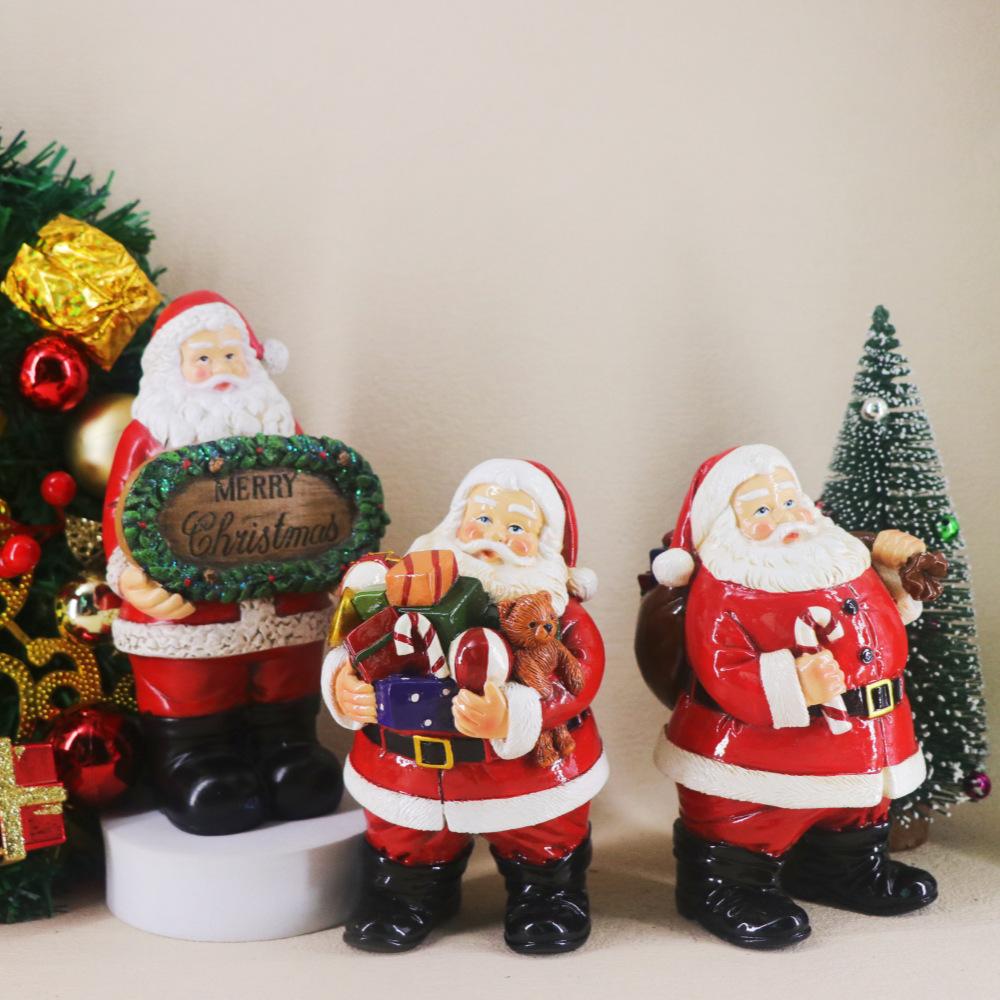 Resin Cute Santa Claus Sculpture Ornament Home Party Desktop Decor Art Crafts Holiday Accessories Gift Christmas Decoration 2025
